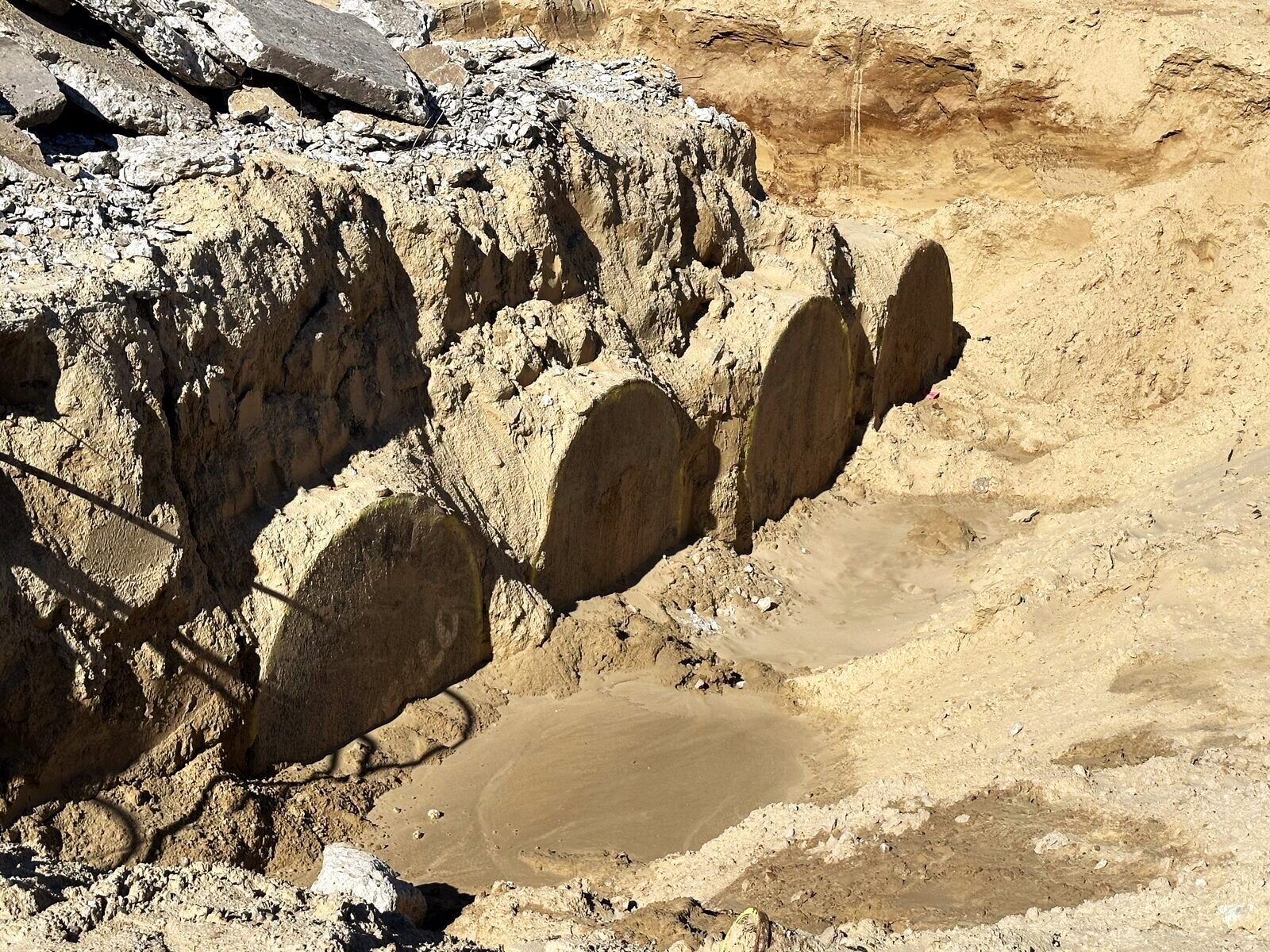 Excavation for underground utilities at a KPM job site